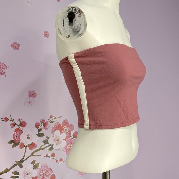 Heart & Hips Dusty Pink & White Tube Top Women's Size S ! - Picture 2 of 7
